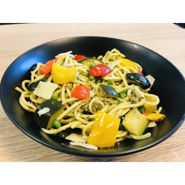 Pâte légumes du soleil, pesto